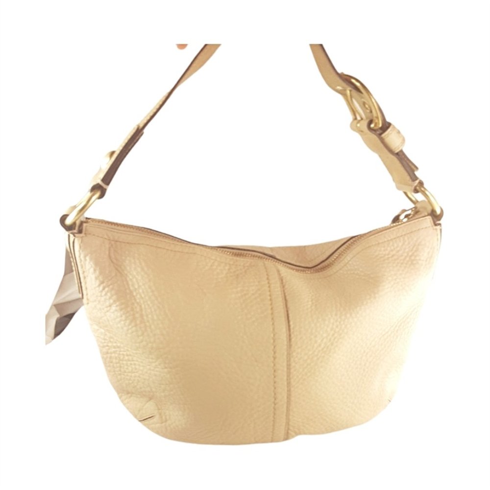 COACH Soho Beige Leather Pebbled Hobo Handbag #11838